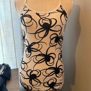 Black and white octopus cami tank top, size medium